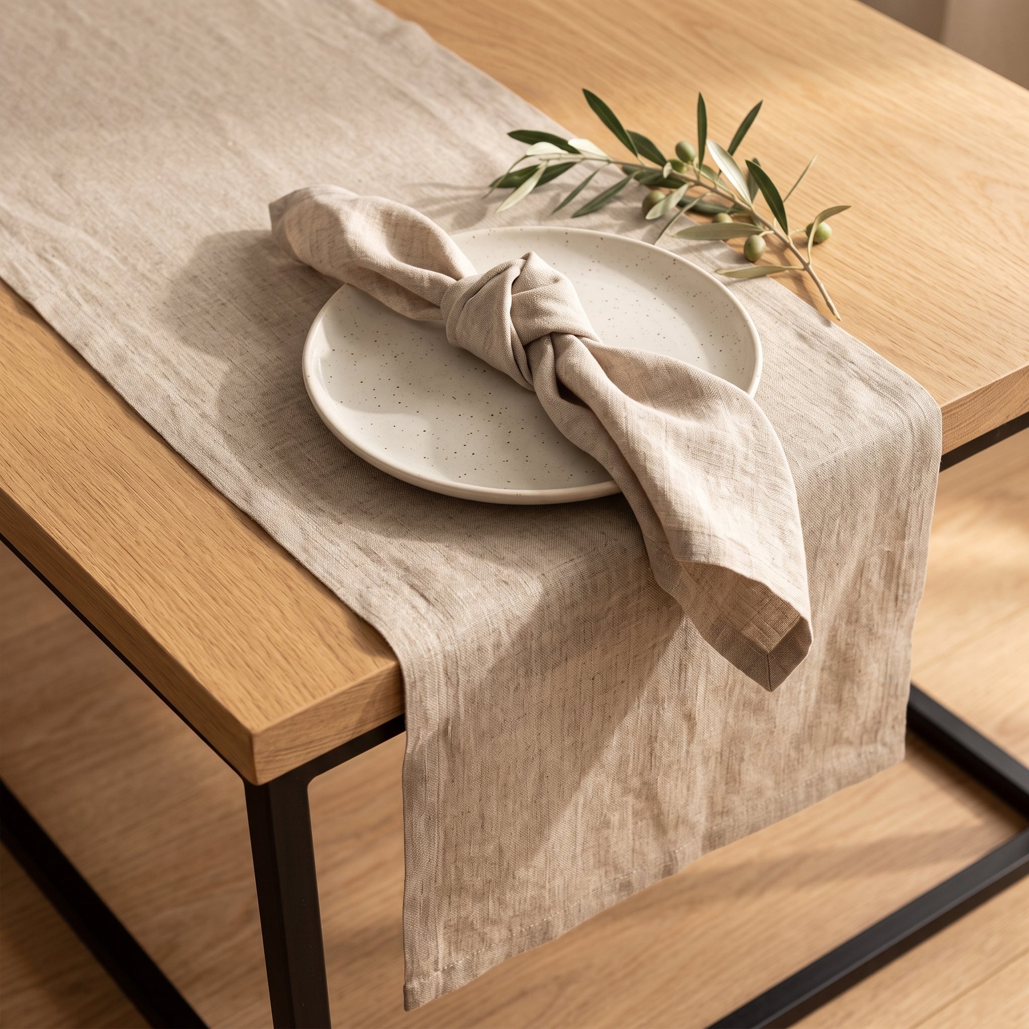 Натурален ленен тишлайфер Бисос - Tiled Tales